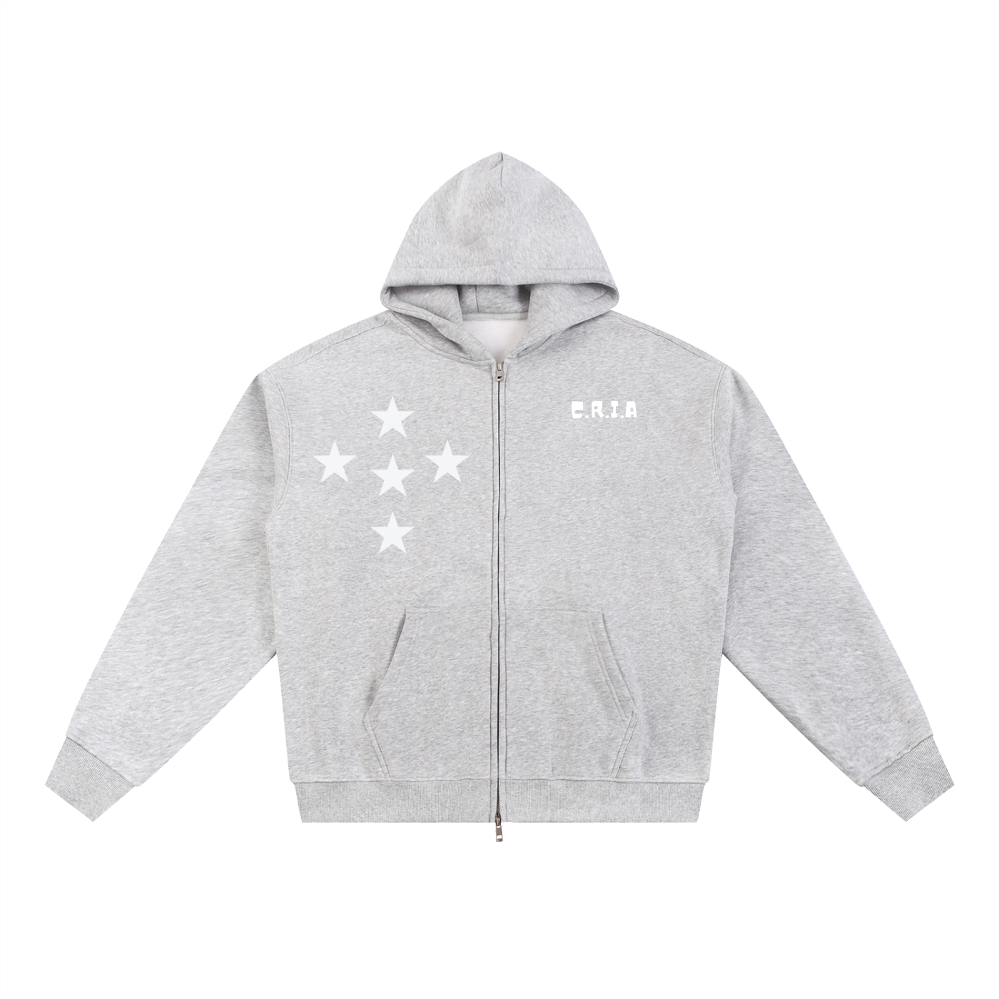 STAR* ZIP*UP HOODIE - grey