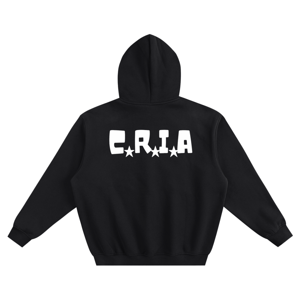 STAR* BOXY HOODIE - black